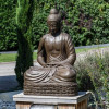 Statue jardin bouddha assis fibre de verre position chakra 150cm brun