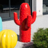 Déco jardin cactus rouge grand modèle 105cm