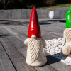 Déco moderne gnome jardin 50 cm rouge