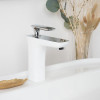 Mitigeur pour lavabo Glomma blanc et chrome