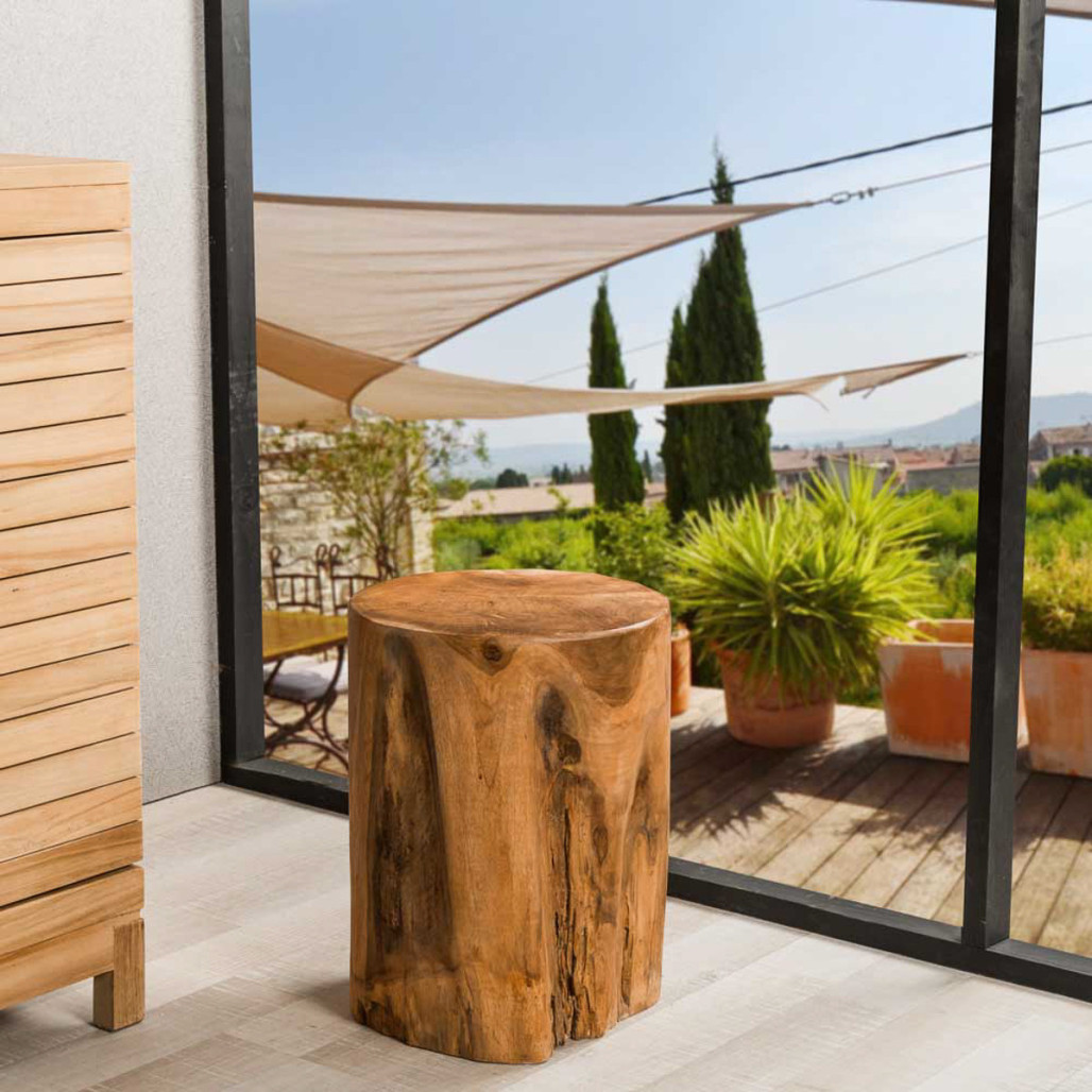 Tabouret en bois en racine de teck LODGE