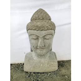 Estatua zen busto buda de piedra volcánica 70 cm