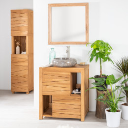 Mueble cuarto de baño de teca maciza Cosy 70