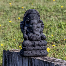 Statue bouddha assis position offrande noir 42 cm - Cdiscount Maison