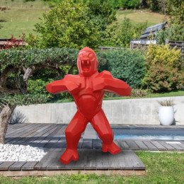 Statue gorille kong rouge 150 cm