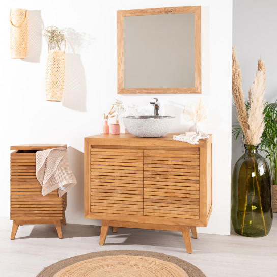 Mueble de baño de madera Vintage 90 cm l Wanda Collection