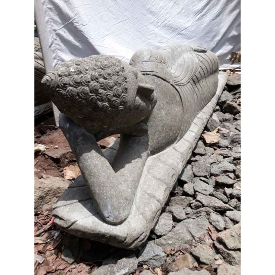 Statue bouddha couché en pierre naturelle 150cm
