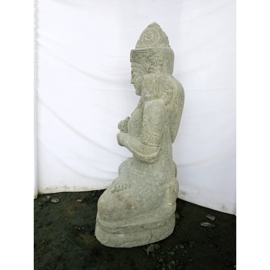 Statue de jardin déesse dewi sri en pierre volcanique 100 cm