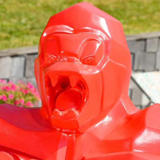 Statue gorille kong rouge 150 cm