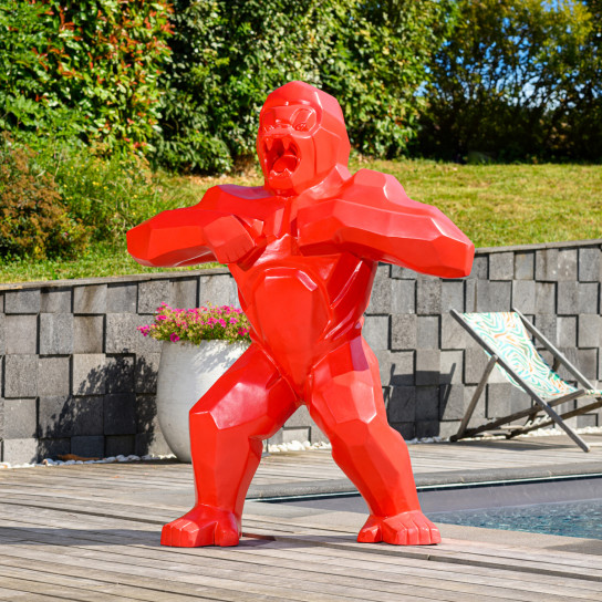 Statue gorille kong rouge 150 cm