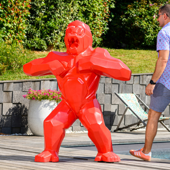 Statue gorille kong rouge 150 cm