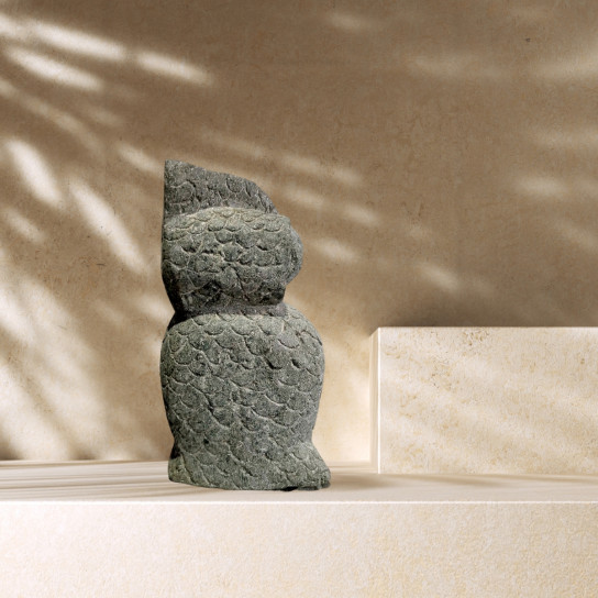 Statue hibou en pierre naturelle 30 cm