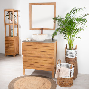 Mueble de baño doble seno de teca 145 cm l Wanda Collection