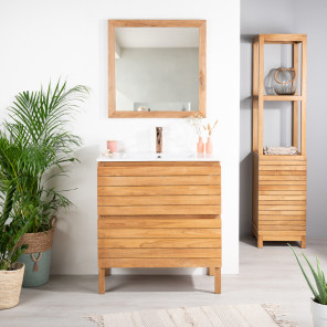 Meuble de salle de bain en bois et teck design - Wanda Collection