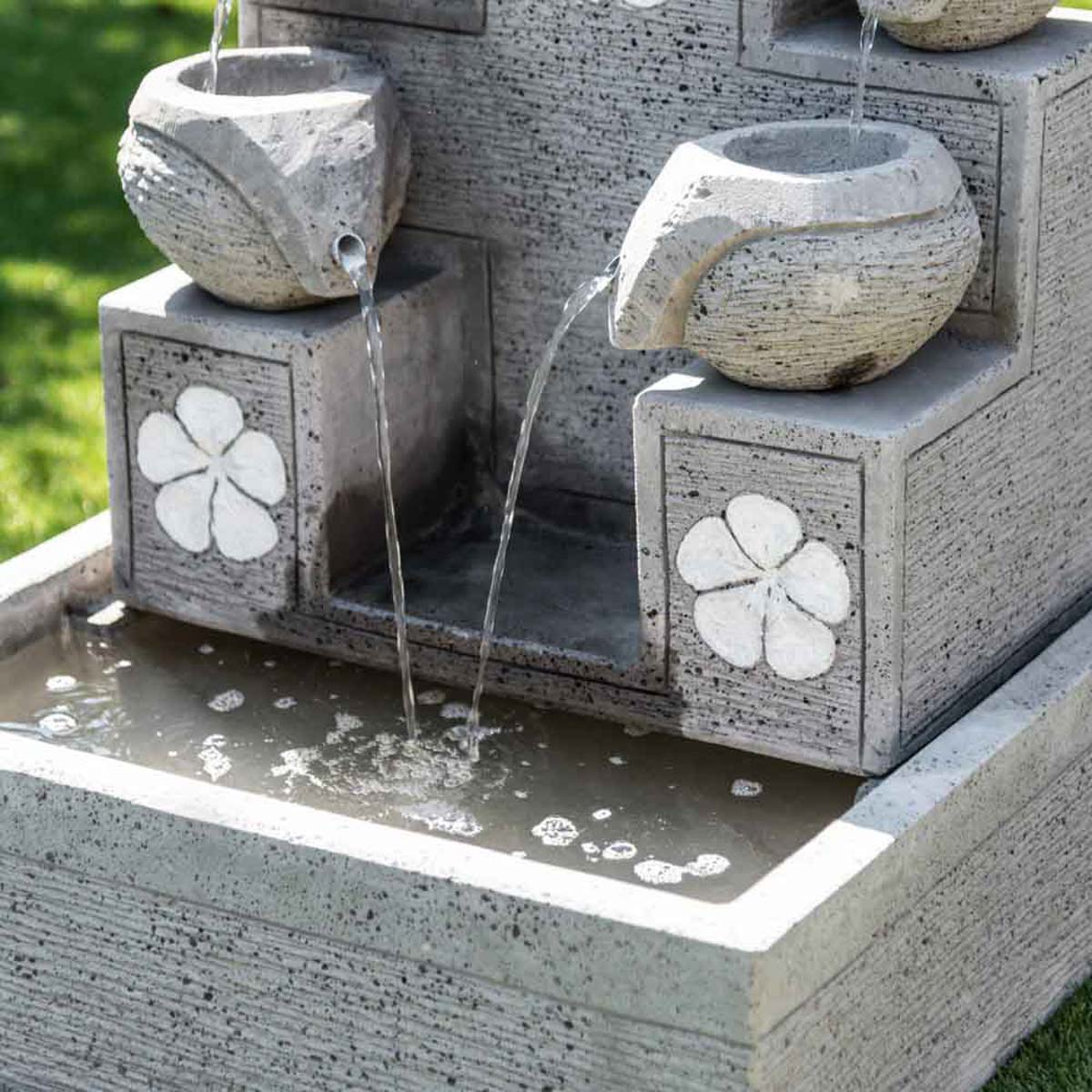 Fontaine de jardin avec pompe Acier inoxydable 90 cm Courbé