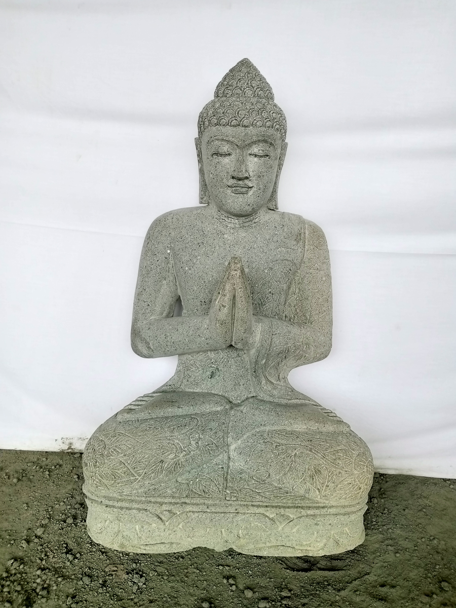 Statue de Jardin Bouddha Méditation 55 cm - Brun