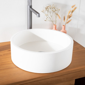 Lavabo de hormigón blanco 38 cm - Nox