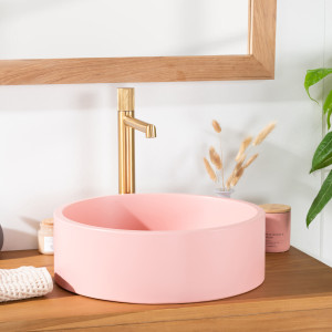 Lavabo de hormigón rosa 38 cm - Nox